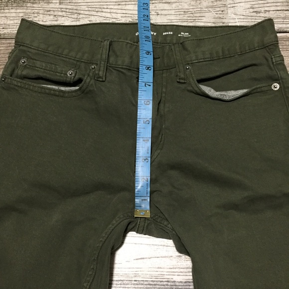 Old Navy Slim Jeans Men’s 30x32 Olive Green Built In Flex Denim - Picture 3 of 9